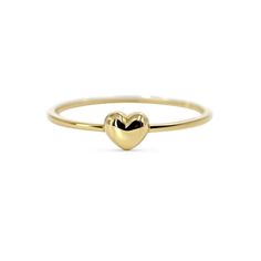 Solid Heart Love Ring Ring Ecuyeres 6 Gold Gold Plated Heart Ring For Gift, Elegant Stackable Heart Charm Rings As Promise Ring, Elegant Stackable Rings With Heart Charm For Gift, Elegant Heart-shaped Stackable Rings, Elegant Heart-shaped Midi Rings For Promise, Elegant Heart-shaped Midi Promise Rings, Gold Plated Round Heart Ring As Gift, Elegant Stackable Heart Charm Rings For Valentine's Day, Elegant 14k Gold Heart-shaped Midi Rings