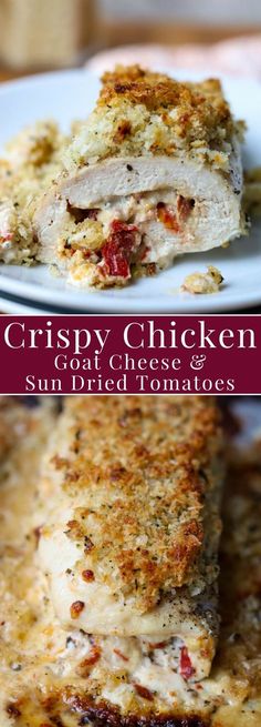 crispy chicken with sun dried tomatoes and parmesan cheese is an easy dinner