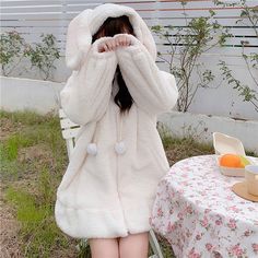 Fluffy Rabbit, Hooded Coats, Egirl Aesthetic, Safe Room, Fluffy Bunny