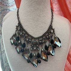 Wow Never Worn Statement Necklace With Large Grey Gun Metal Crystals And Asst Small Also. Black Round And Fancy Beads On A Shiny Gun Metal Rolo Link Necklace 18-23”. Great Piece With Any Outfit To Jazz It Up! Fancy Beads, Denim Skirt Women, Skirt Women, Link Necklace, Black Beads, Crystal Necklace, Womens Jewelry Necklace, Denim Skirt, Statement Necklace