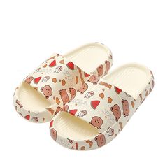 The Cartoon Bear Pattern Slides﻿ ﻿﻿are made with lightweight and waterproof materials so that you can wear them by the water. These slides also feature a soft and cushy sole that provides good foot support as you go about your day. It can be used indoor as well as outdoor as these are super comfy as well as fashionable. FEATURES: Style Open toe Season Summer/Spring Sole Flat Vamp material EVA COMFORTABLE MATERIAL: The Cartoon Bear Pattern Slides are made of high-density material. These are light Comfortable Non-slip Slides With Round Toe, Slip-resistant Slides For Summer Outdoor Activities, Comfortable White Sandals For Outdoor Activities, Comfortable Non-slip Foam Flip Flops, Comfortable Non-slip Slides, Non-slip Eva Slide Slippers, Non-slip Foam Slides With Open Toe, Comfortable Non-slip Sandals, Comfortable Non-slip Foam Sandals