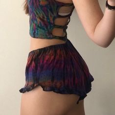 Purple Tie Dye Ruffled Shorts. Super soft and comfortable. Ruffled Shorts, Earthy Outfits, Fashion Female, Purple Tie Dye, Purple Tie, Wardrobe Ideas, Swaggy Outfits, Mode Inspo, Ruffle Shorts