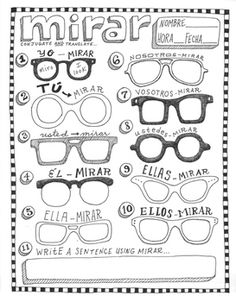 a poster with different glasses on it and numbers in the middle, including one for each pair