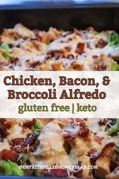 gluten free keto recipes Bacon And Broccoli, Chicken Broccoli Alfredo, Broccoli Alfredo, Keto Casserole, Low Carb Casseroles, Low Carb Recipe, Simple Chicken, Healthy Low Carb Recipes