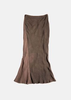 Viscose bias cut long skirt in brown.  mid-rise  zip closure  godets  floor length  fitted    100% viscose  made in china. China Country, Summer Accessories, Made In China, Designer Outfits Woman, Long Skirt, Floor Length, Maxi Skirt, Mid Rise, Full Length