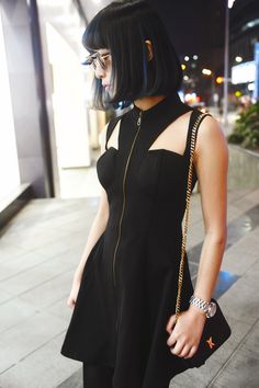 . Styl Goth, Street Goth, Punk Dress, Hipster Grunge, Black Dress Outfits, Black Clothing, Futuristic Fashion