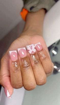 Short Vacation Nails, Back To School Nails, Hard Nails, Colored Acrylic Nails, Girly Acrylic Nails, French Tip Acrylic Nails, Glow Nails, French Acrylic Nails, School Nails