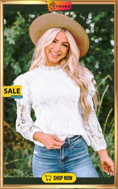 White Mock Neck Ruffled Long Sleeve Lace Top White Ruffle Sleeve Top For Fall, Long Sleeve Lace Top, White Mock Neck, Lace Top Long Sleeve, Ruffle Long Sleeve, Neck Ruffle, Long Sleeve Lace, Mock Neck, Lace Top