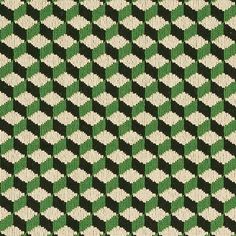 a green and white checkered pattern on fabric