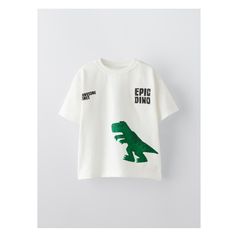 DINOSAUR FACES T-SHIRT Zara White Graphic Tee, White Character Print T-shirt For Summer, White Letter Print T-shirt By Zara, Zara White T-shirt With Letter Print, Green Dinosaur Print T-shirt For Summer, Green Dinosaur Print Summer T-shirt, Short Sleeve White Tops With Dinosaur Print, White Short Sleeve Tops With Dinosaur Print, White Short Sleeve T-shirt With Cartoon Print