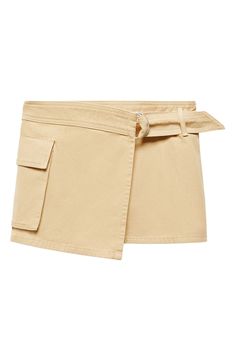 A wrap miniskirt made from cotton twill features a large cargo pocket and a matching D-ring strap to secure the waist. D-ring strap Cargo patch pocket 100% cotton Machine wash, line dry Made in Turkey Mango Skirts, Cargo Skirt, Cargo Pocket, Medium Brown, Khaki Green, D Ring, Wrap Skirt, Cappuccino, A Line Skirts