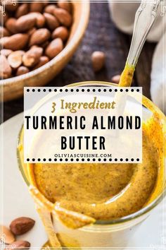 Nut butter lovers, rejoice! This easy almond butter mixed with turmeric is everything you’re looking for: creamy, salty and good for you, loaded with health benefits from both the almonds and the turmeric.