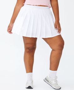 Hit the courts or the gym in our all match point tennis skirt| The inner shorts offer support and modesty while the outer skirt layer is a fun| mini length| The woven fabrication waist will keep you comfortable all day Blue Tennis Skirt, Tennis Skirt Black, White Tennis Skirt, Flared Mini Skirt, Pleated Tennis Skirt, Match Point, Trendy Skirts, Active Outfits, Skirt White