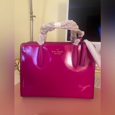 Brand New Never Used. Great Quality And Perfect For Spring! Kate Spade Pink Double Handle Shoulder Bag, Purple Top Handle Bag As Gift, Kate Spade Pink Bag With Detachable Handle, Kate Spade Purple Evening Bag, Luxury Purple Bags For Gifts, Luxury Purple Bag For Gift, Elegant Pink Satchel As A Gift, Elegant Pink Satchel As Gift, Elegant Pink Satchel Gift