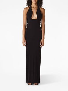 Christopher Esber Slope Halter Dress - Farfetch Velvet Halter Dress, Ginger Spice, Christopher Esber, Black Halter Dress, Wedding Guest Looks, Yoko London, City Dress, Summer Beach Wear, Halter Neckline