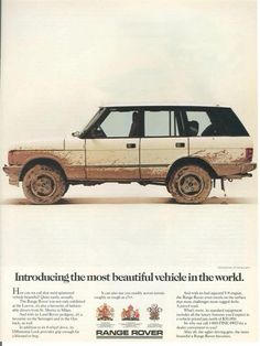 an old advertisement for the range rover car from the 1970's, showing what it looks like