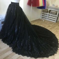 Great shopping ideas for Detachable Train Black Long Formal Banquet Skirt Women Lace Applique Bride Dress Wedding Dress Petticoats, Train Skirt, Black Lace Wedding Dress, Black Mermaid Dress, Black Lace Wedding, Black Wedding Gowns, Detachable Skirt, Dress Train, Gothic Wedding Dress