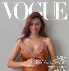 a woman in an orange dress is featured on the cover of a magazine, with her hands on her hips