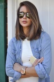 Medium length cut Longbob Hair, Straight Fringe, Long Bobs, Bob Hair Color, Long Bob Haircuts, Long Bob Hairstyles, Hair And Beauty, Hair Straight, Short Hairstyle