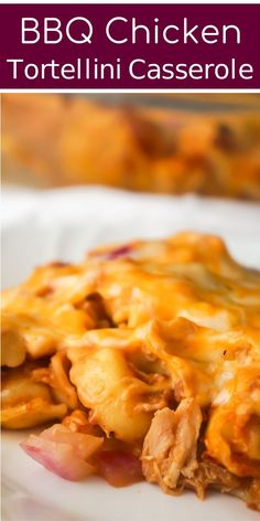 a white plate topped with chicken tortilla casserole