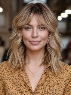 35 Gorgeous Mid-Length Haircuts with Layers You'll Love in 2024 Face Framing Layers Wavy Hair, Haircut 2025, Wavy Mid Length Hair, Textured Long Bob, Bangs Wavy Hair, Textured Haircut