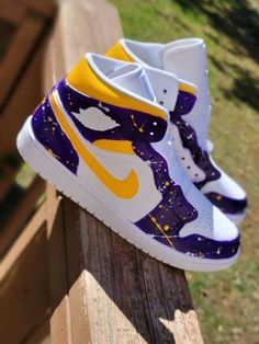 Purple Jordan 1, Air Jordan 1 Custom, Custom Jordan 1, Custom Jordan Shoes, Custom Jordan, Shoes Cartoon, Custom Sneakers Diy, Custom Jordans