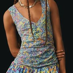 Questions? Leave A Comment Below! Ruched V-neck Sundress Mini Dress, Ruched V-neck Sundress, Multicolor Ruched V-neck Mini Dress, Multicolor Ruched Midi Dress With V-neck, Multicolor Ruched V-neck Midi Dress, Bubble Dress, Tracy Reese, Anthropologie Dress, Anthropologie Dresses