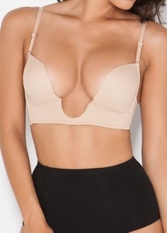 Deep Plunge "V" Bra Perfect towear with plunging necklines and backless dresses or tops! Convertible straps Can be worn as a halter or crisscross 84% Nylon, 16% Spandex Gel Bra, Deep V Bra, Bridal Bra, Backless Dresses, Silicone Bra, Invisible Bra, Clubbing Outfits, Deep V Neck Dress, Convertible Bra