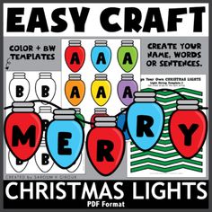 christmas lights with the words easy craft for kids and adults to make them look like they are