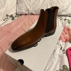 Brand New Brown Tan Color Boots Size 8 Mens Aldo Boots, Aldo Reflow Boots, Brown Mid-calf Boots Medium Width, Brown Mid-calf Boots With Reinforced Heel, Luxury Brown Mid-calf Almond Toe Boots, Aldo Boots, Aldo Shoes, Tan Color, Dress Shoes Men