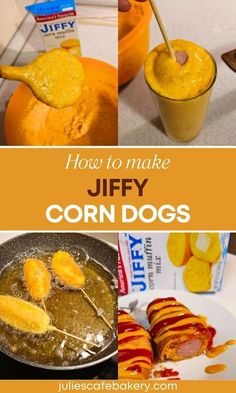 how to make jeffy corn dogs with jellies and orange juice for dipping