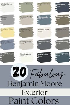 the best paint colors for interior walls and floors with text overlay that reads, 20 fabulous