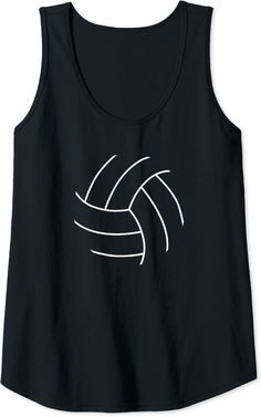 a women's tank top with an image of a volleyball ball in the middle