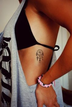 Dream Catcher Temporary Tattoo, Tribal Side Boob Tattoos, Dreamcatcher – MyBodiArt Girl Rib Tattoos, Tato Mandala, Tattoo Side, Small Rib Tattoos, Bohemian Tattoo, Anchor Tattoo Design, Ribcage Tattoo, Female Tattoos, Boho Tattoos