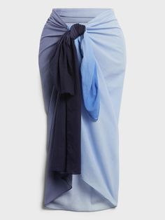 Whether you call it a sarong, a pareo or a beach cover-up, this extra-wide scarf can be worn in infinite ways.  HOW TO: Wrap it around the waist as a skirt, cross the ends and tie it at the neck like a halter dress, or use it as an impromptu scarf on your travels.  OMBRÉ: Our designers employ an intricate technique here to blend different colors and produce a gradient effect.  Length: 72" (183cm) Width: 44" (112cm)