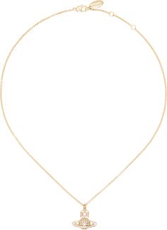 Cable chain necklace in gold-tone brass. · Logo pendant with cubic zirconias at drop · Logo plaque at adjustable lobster-clasp fastening · L17 Supplier color: Gold Necklaces Expensive, Drop Logo, Cable Chain Necklace, Bas Relief, Gold Branding, Accessories Jewelry Necklace, Watch Necklace, Gold Pendant Necklace, Chains Jewelry