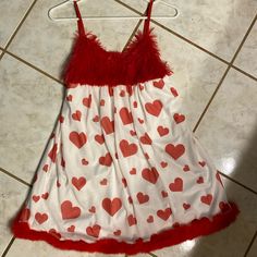 Shein Medium Heart Dress With Adjustable Straps! Nwot Sleeveless Heart Print Dress For Valentine's Day, Red Sleeveless Dress With Heart Print, White Sleeveless Dress With Heart Print, Red Dress With Heart Print And Sweetheart Neckline, Red Heart-shaped Dress For Valentine's Day, Cute Red Valentine's Day Dress, Red Flirty Dress For Valentine's Day, Flirty Red Dress For Valentine's Day, Dresses Shein