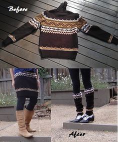 the before and after pictures of a sweater