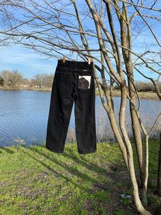 Up-Cycled Wrangler black denim jeans with cow print. In the front left inside pocket and the left back side pocket. This size 10 slim jeans are a straight cut. There are also adjustable on the inside of the jeans to adjust the fit. Cow Print Jeans, Wrangler Black, Print Jeans, Printed Jeans, Jeans Kids, Black Denim Jeans, Jean Slim, Slim Jeans, Girls Jeans