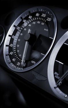 the gauges and speedometers on this car are clearly visible