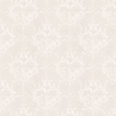 a white wallpaper with an ornate design on it