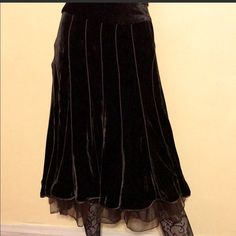 Gorgeous, Unique And Luxurious Vintage Velvet Silk Midi Skirt Size Small. Chocolate Brown. Beautiful Detailing. Side Zipper Closure. Vertical Decorative Trimming And Stitching. Ruffled Bottom Tule. Waist About 30” Length About 30” Excellent Quality And Condition! Bundle And Save Chocolate Brown Skirt, Fashion Definition, Silk Chocolate, Skirt Aesthetic, Grunge Skirt, Long Flowy Skirt, Real Fashion, Silk Midi Skirt, Indie Sleaze