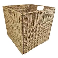 a large wicker basket on a white background