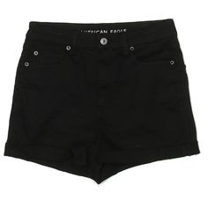 Nwot! Brand New, Never Worn. Women's All Black Very Stretchy Super High Rise Shortie Shorts From American Eagle Outfitters. Made Of A Stretchy Jean/Jegging Material That Stays Put High Along Your Waistline. Two Pockets On The Sides And Two In The Back. Button And Zipper Closure. Belt Loops For Adjusting The Waist And Accessorizing. No Flaws. Size 6. These Highly Coveted Super High Waisted Stretchy Shorts Are Perfect For Wearing Anywhere With Any Top! Open To Offers! Black High-rise Jean Shorts, Cheap Black Bottoms With Built-in Shorts, Jean Shorts American Eagle, Black Jean Shorts American Eagle, Black American Eagle Jeans, American Eagle Tops, American Eagle Shorts, Jean Jeggings, Stretchy Jeans