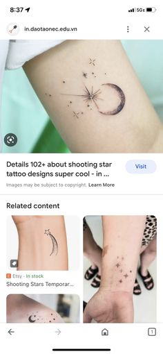 an image of some tattoos on someone's arm and foot, with the caption below it