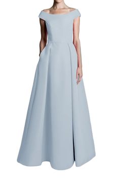 Silk Faille Off-The-Shoulder Ball Gown | Over The Moon Elegant Evening Dresses, Dresses Short Sleeve, Dresses Satin, Satin Cocktail Dress, Mother Of Groom Dresses, Satin Evening Dresses, Mob Dresses, Party Dress Short, Short Dresses Casual