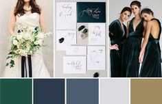 the wedding color scheme is green, white and gray with black accents on each side