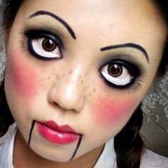 Last-Minute Halloween Makeup Ideas - thegoodstuff Creepy Doll Costume, Creepy Halloween Costumes