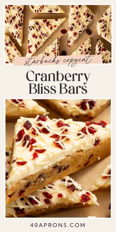 cranberry bliss bars with text overlay