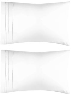 two pillow cases with white sheets and lines on the front, one is made out of cotton